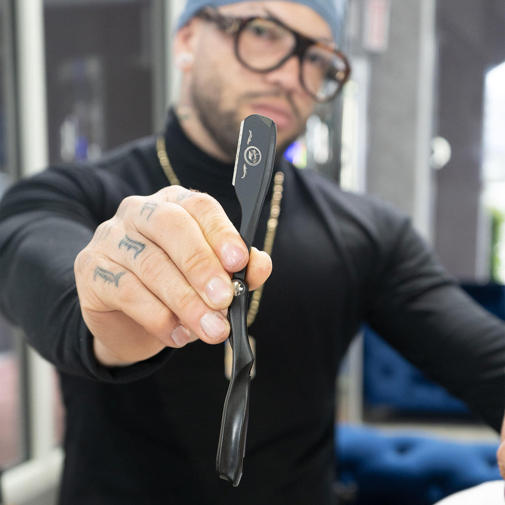 clutch straight edge barber razor for shaving front