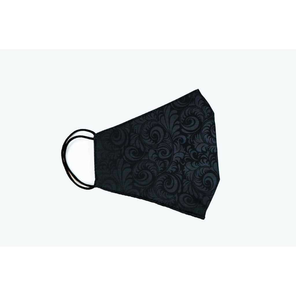 Reusable black Handmade Face Mask side